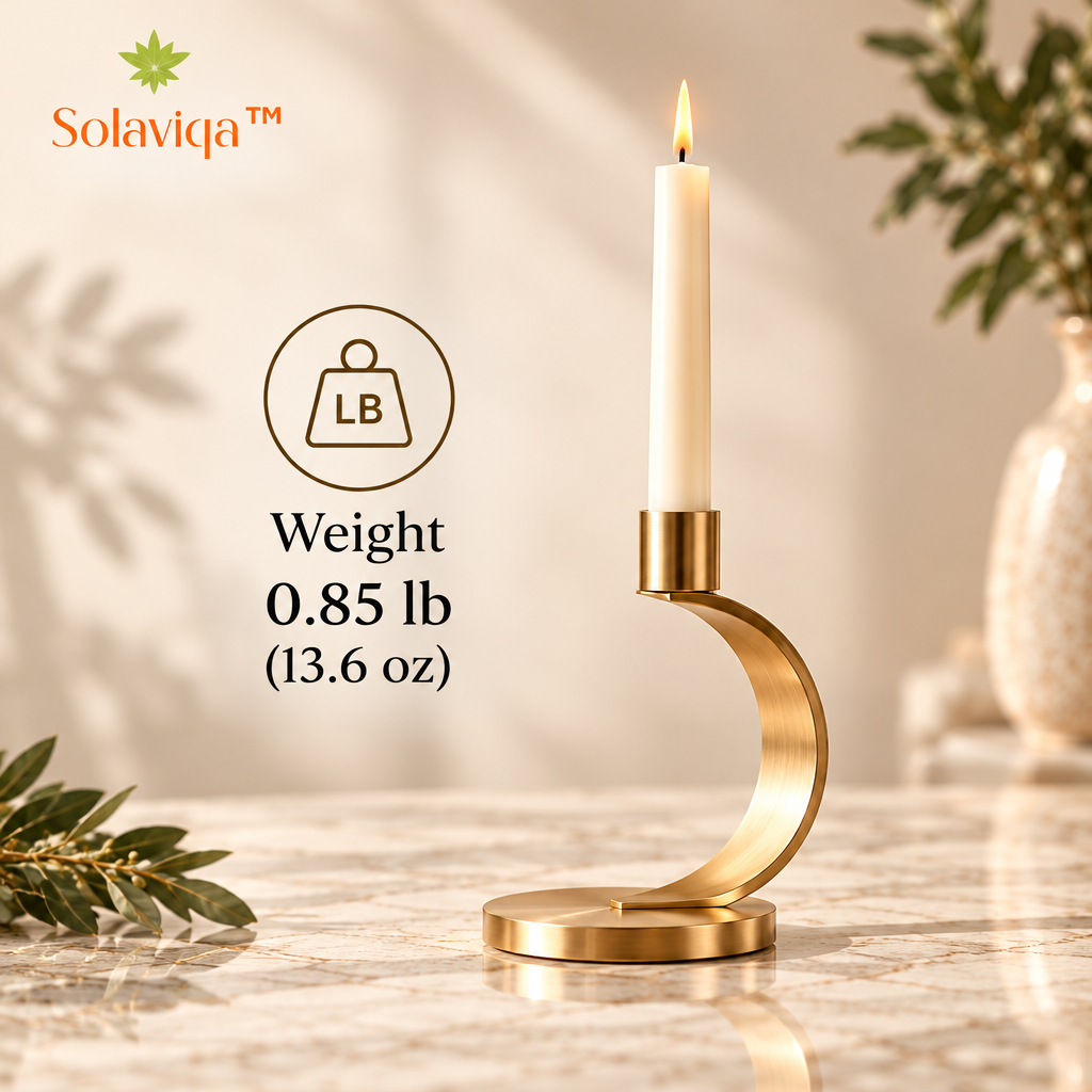 Solaviqa™ Arc Halo – Sculptural Curved Metal Taper Candle Holder, Mini